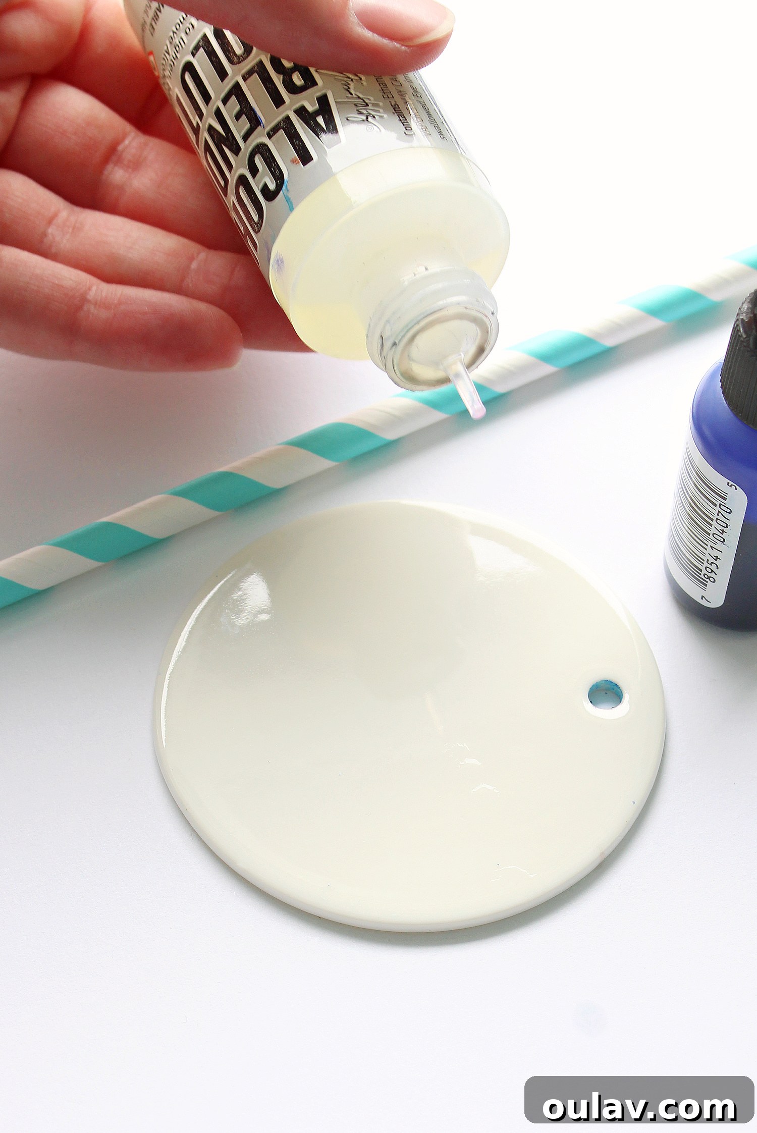 Using Alcohol Inks on Glazed Ceramic Ornament Blanks