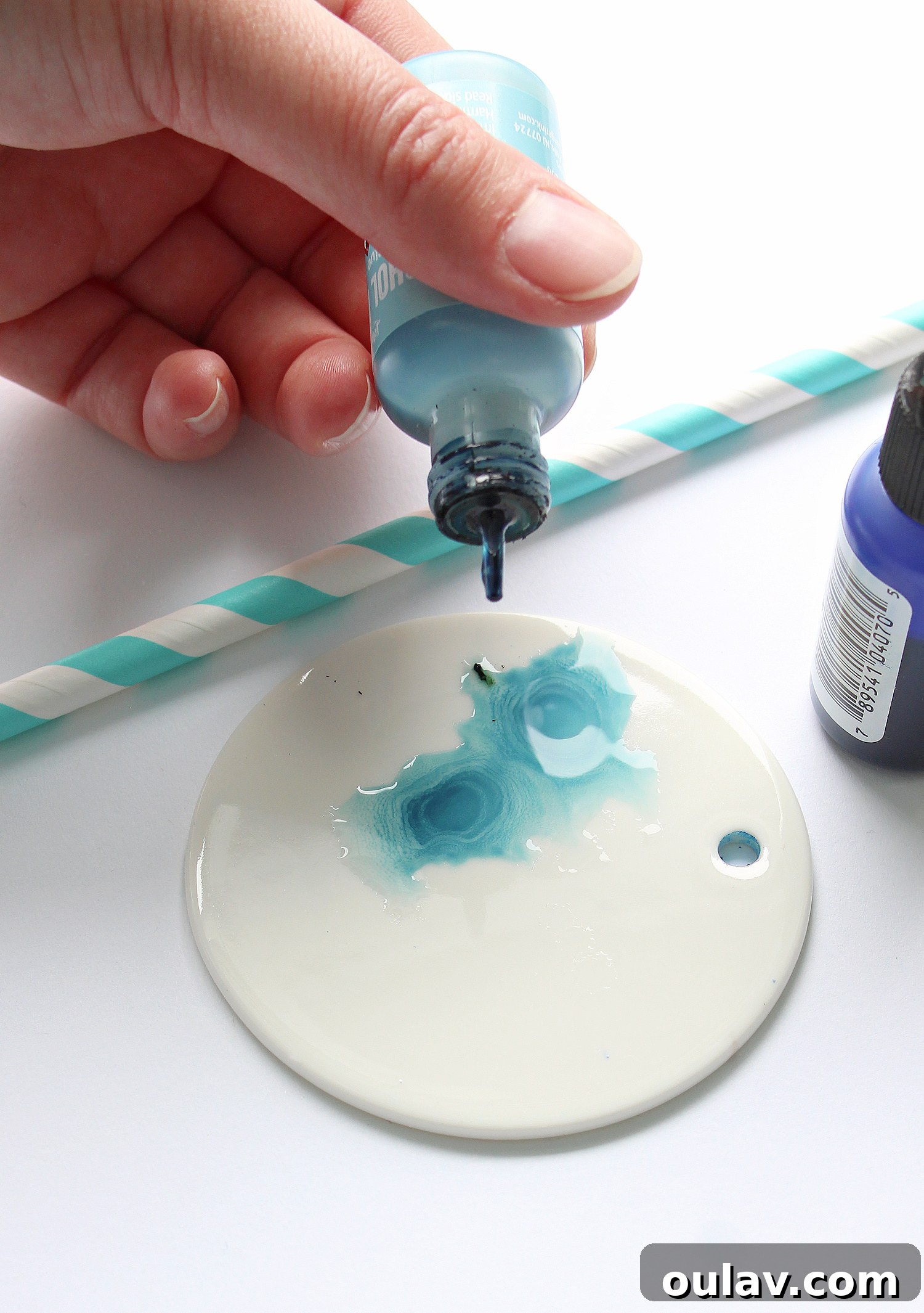 Using Alcohol Inks on Glazed Ceramic Ornament Blanks