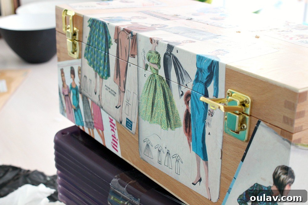 Vintage Pattern Revival: Decoupage a Personalized Sewing Box 13 Seamless Vintage Pattern Decoupage for Sewing Box Lid