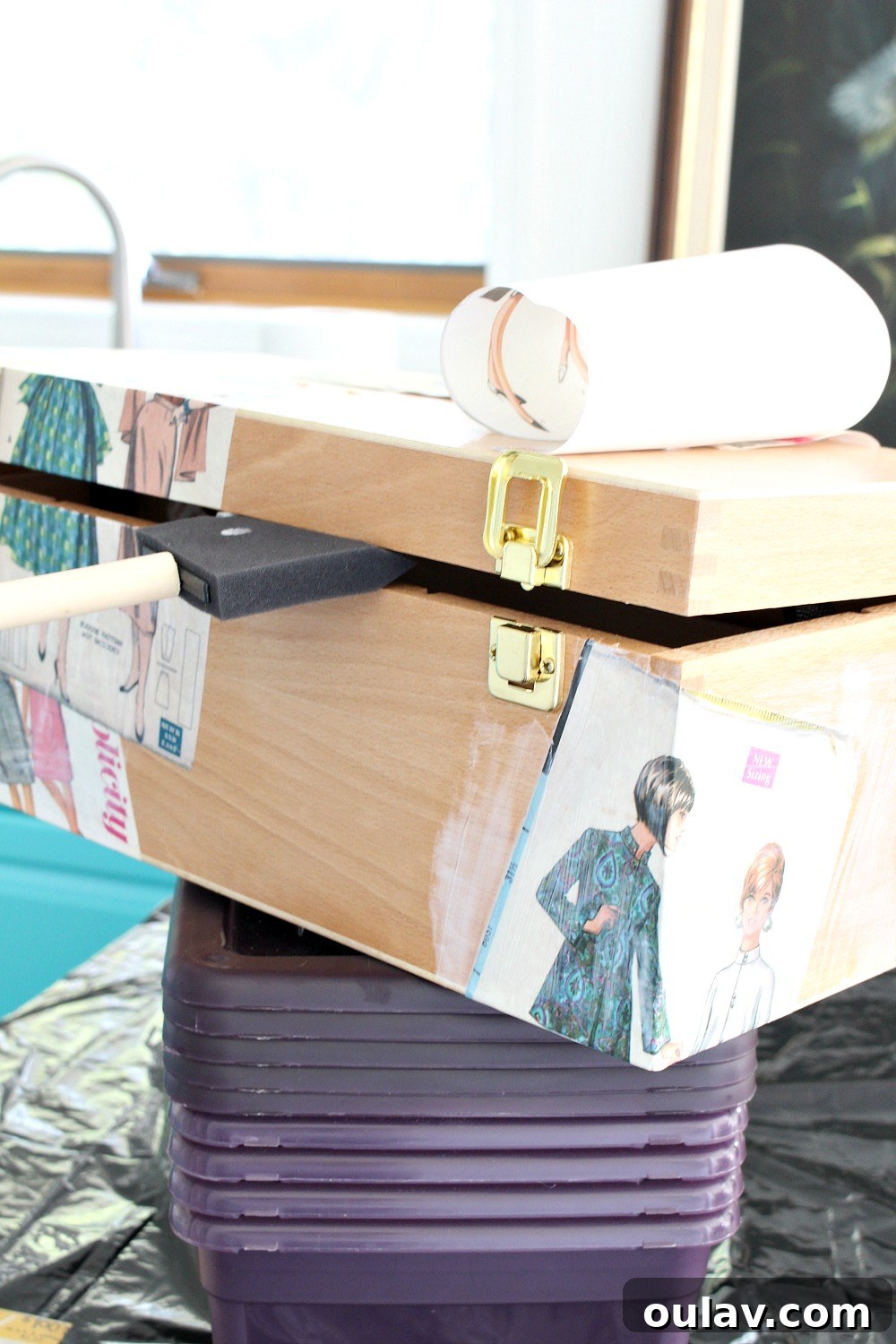 Vintage Pattern Revival: Decoupage a Personalized Sewing Box 14 Challenges and Triumphs of Decoupaging a Sewing Box Lid