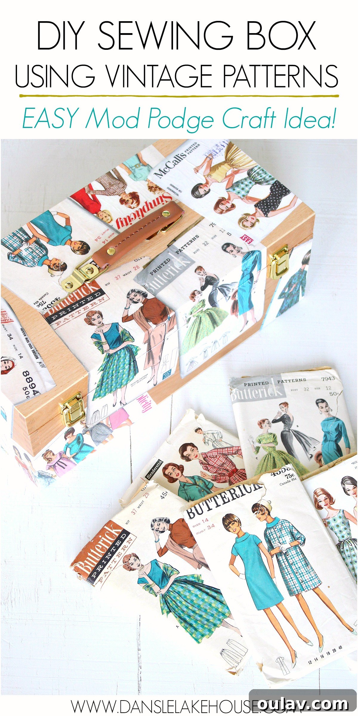 Vintage Pattern Revival: Decoupage a Personalized Sewing Box 5 Easy DIY Craft Project: Vintage Sewing Pattern Decoupage Box for Beginners