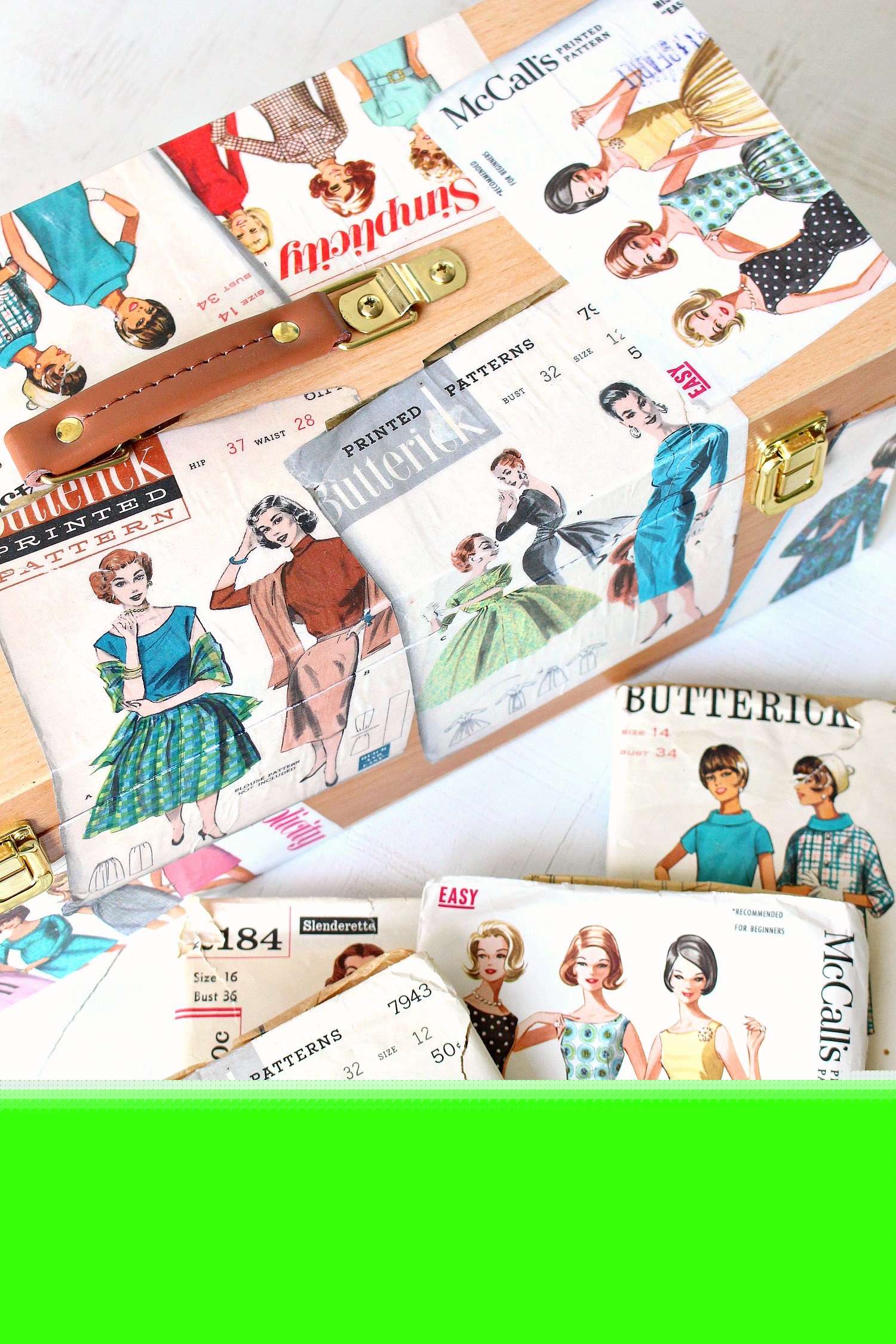 Vintage Pattern Revival: Decoupage a Personalized Sewing Box 7 Preparing Materials for a Vintage Sewing Pattern Decoupage Craft Project