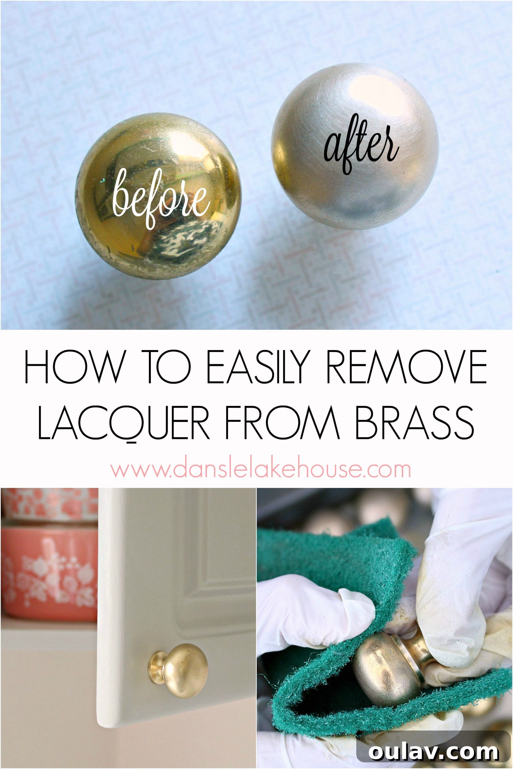 How to Remove Lacquer From Brass to Reveal a Brushed Finish | Refinish Brass Hardware | Money Saving Hacks