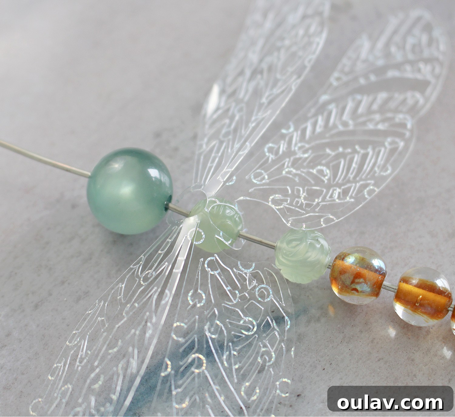 DIY Beaded Dragonfly Ornament with Cricut Wings