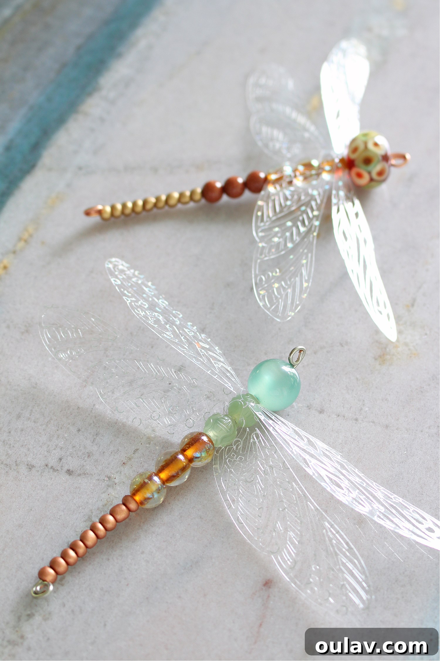 Sparkling Beaded Dragonfly Decor 21 DIY Beaded Bug Ornament Idea