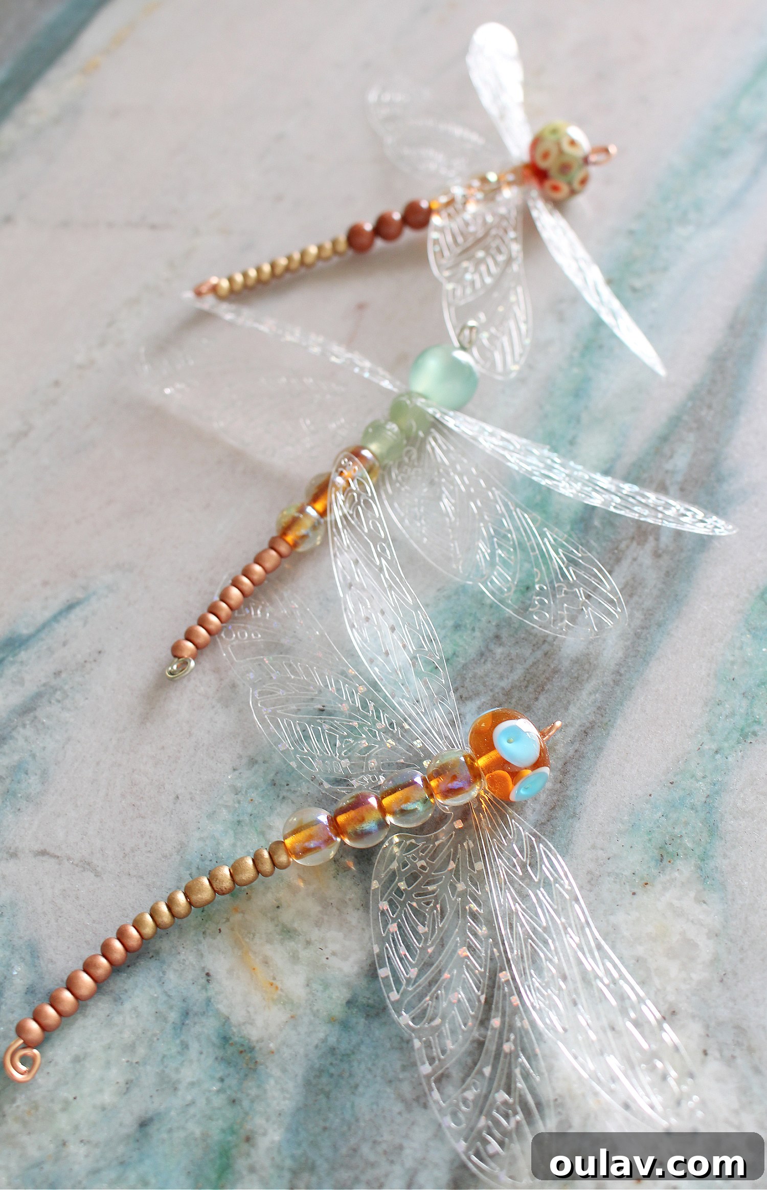 Sparkling Beaded Dragonfly Decor 22 DIY Beaded Dragonfly Ornament with Cricut Wings