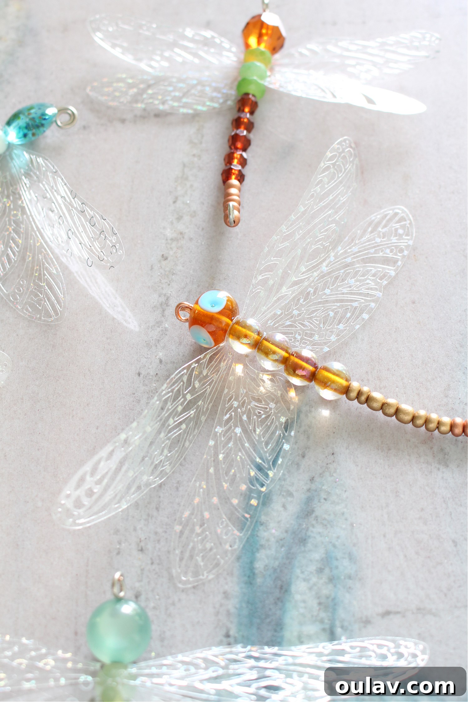 Sparkling Beaded Dragonfly Decor 28 Beaded Dragonfly with Cricut Acetate Wings