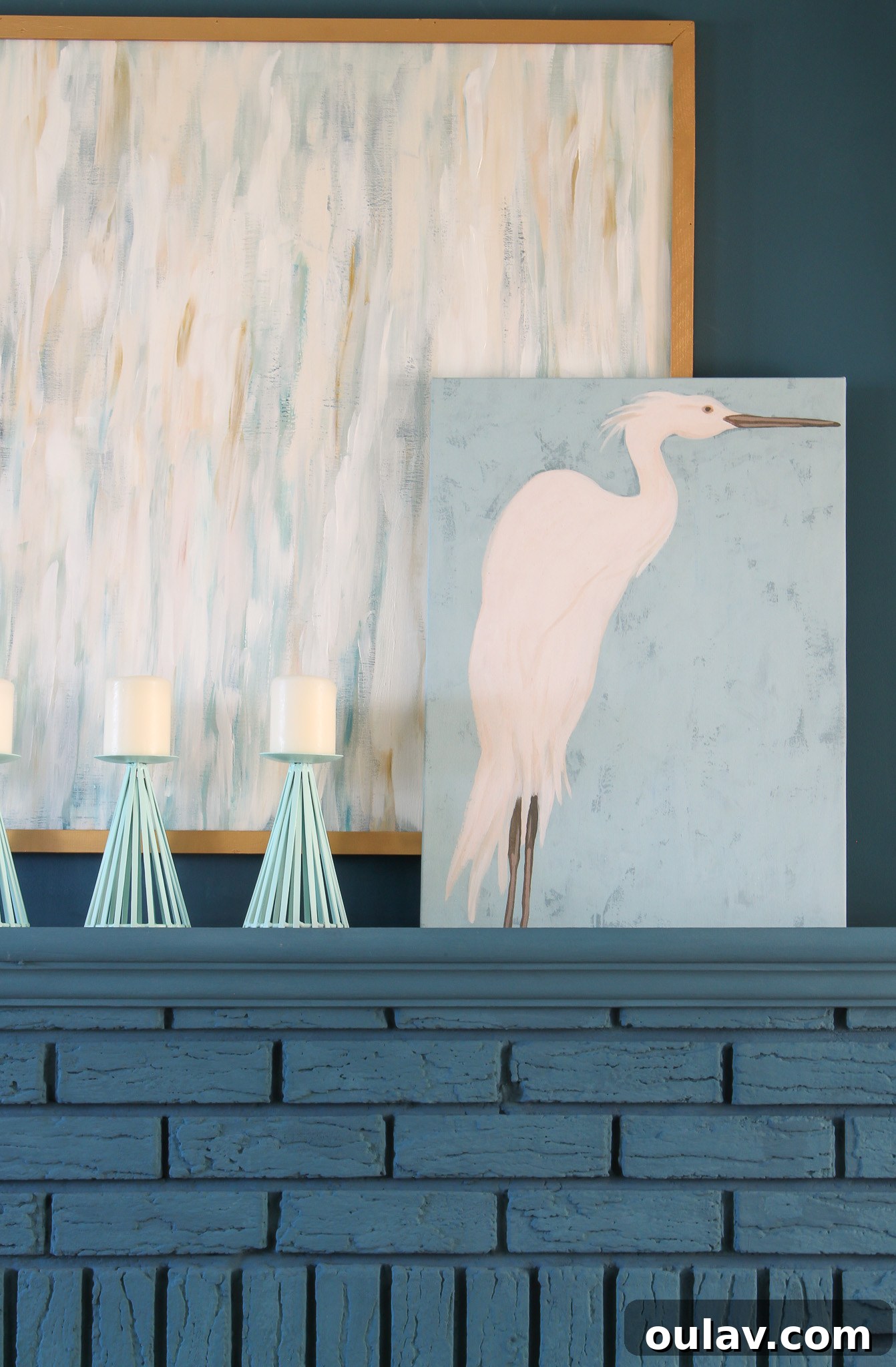 Photowall: Elevating Spaces with Grand Wall Art 13 Heron Fresco Canvas with motif on edge, showcasing wrapped detail for a finished look