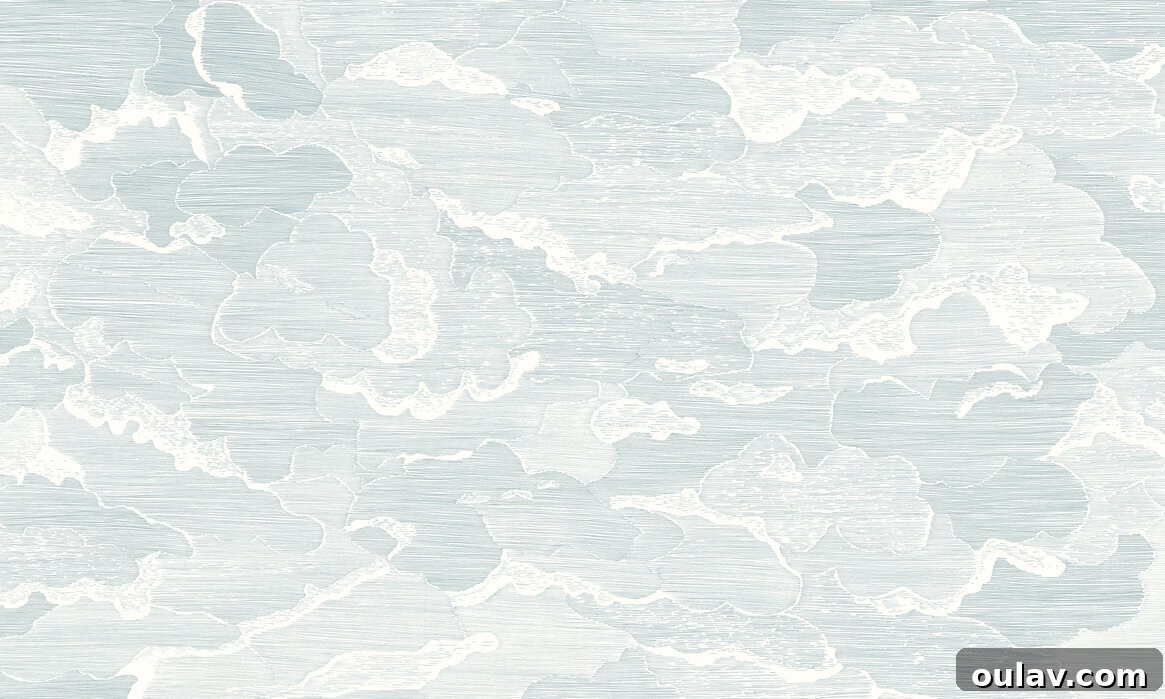 Photowall: Elevating Spaces with Grand Wall Art 14 Clouds Wall Mural option for home office - 'Up and Away Light Blue'
