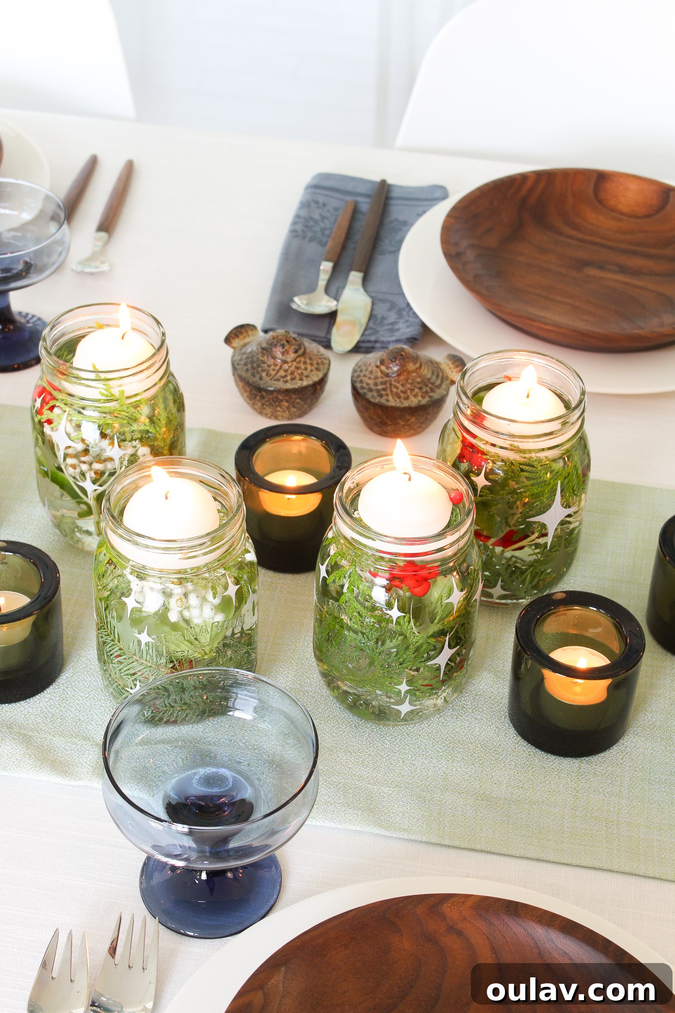 Stunning Cricut Etched Mason Jar Centerpieces 2 Stunning Cricut Etched Glass Mason Jar Centerpiece for Holidays