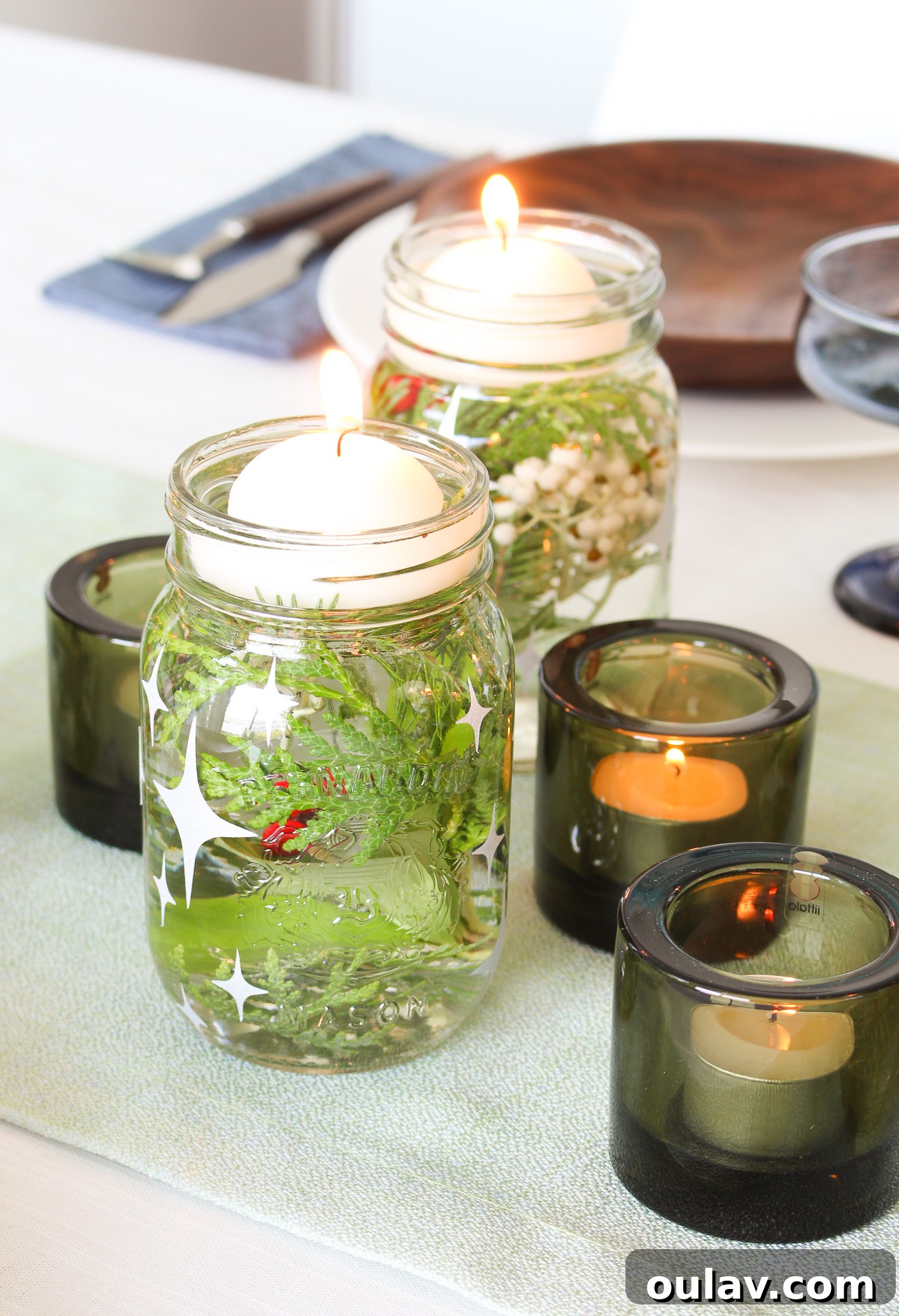 Cricut Christmas Craft Idea: Etched Jars for Festive Decor