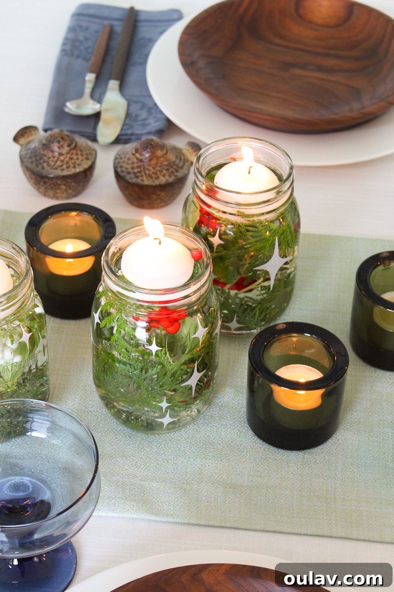 Stunning Cricut Etched Mason Jar Centerpieces 18 Winter Solstice Craft Idea: DIY Etched Glass Centerpiece
