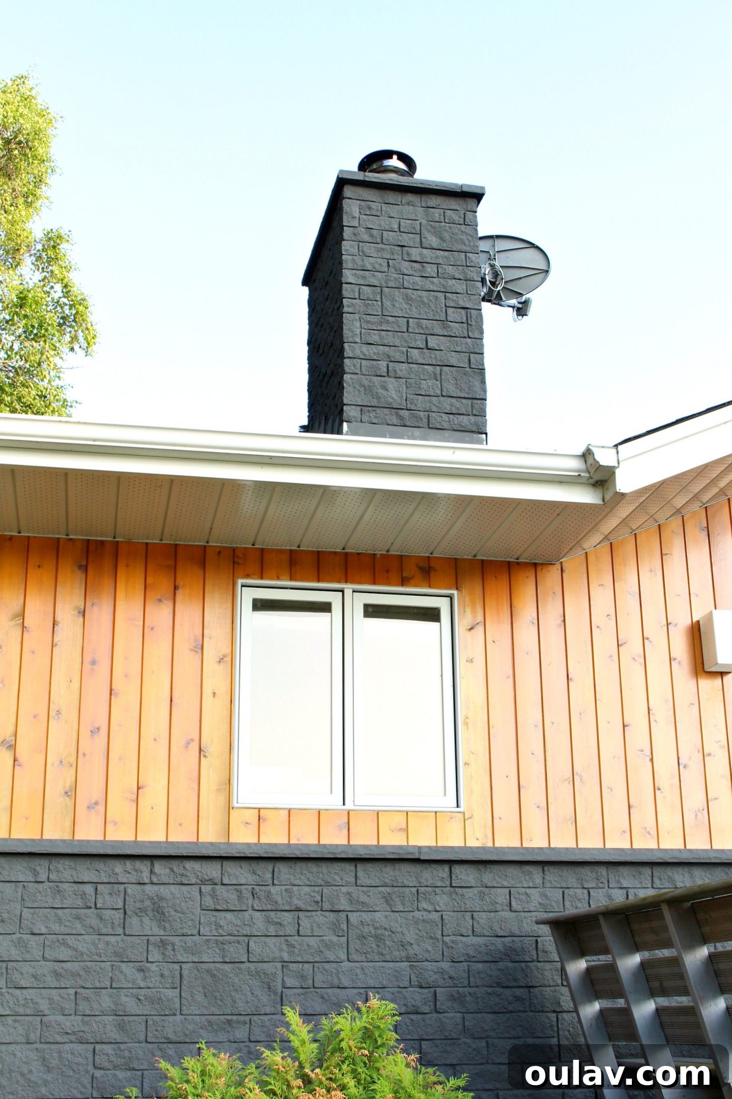 Charcoal Grey Stone Exteriors: A Safe Approach to Painting Your Chimney 3 Charcoal Grey Painted Stone Exterior and Matching Chimney