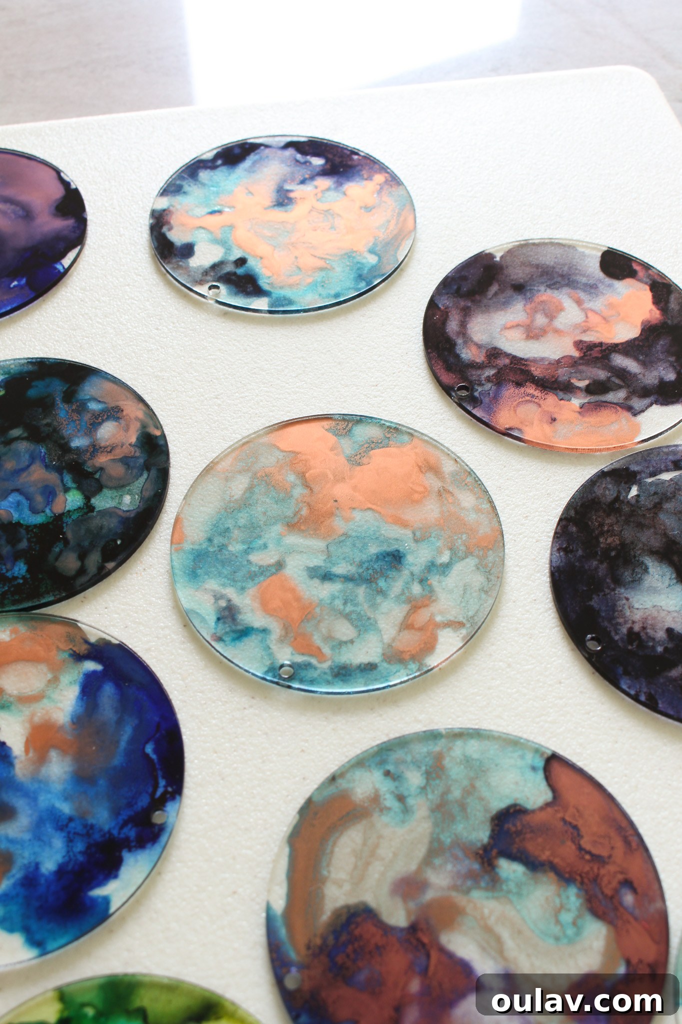 Cricut's Eerie Acrylic Disc Garland 17 How to Seal Alcohol Ink on Acrylic Discs