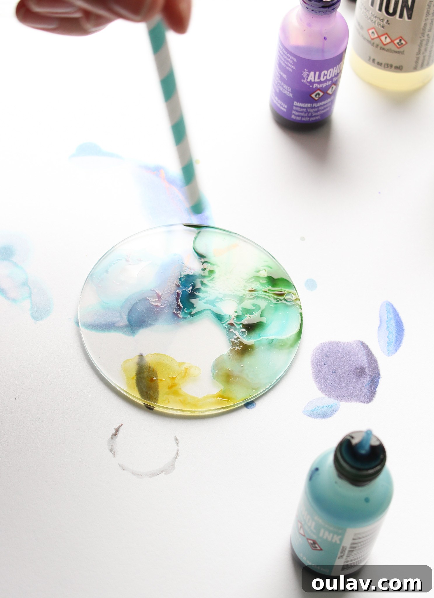 Cricut's Eerie Acrylic Disc Garland 9 How to Use Alcohol Inks on Acrylic Discs