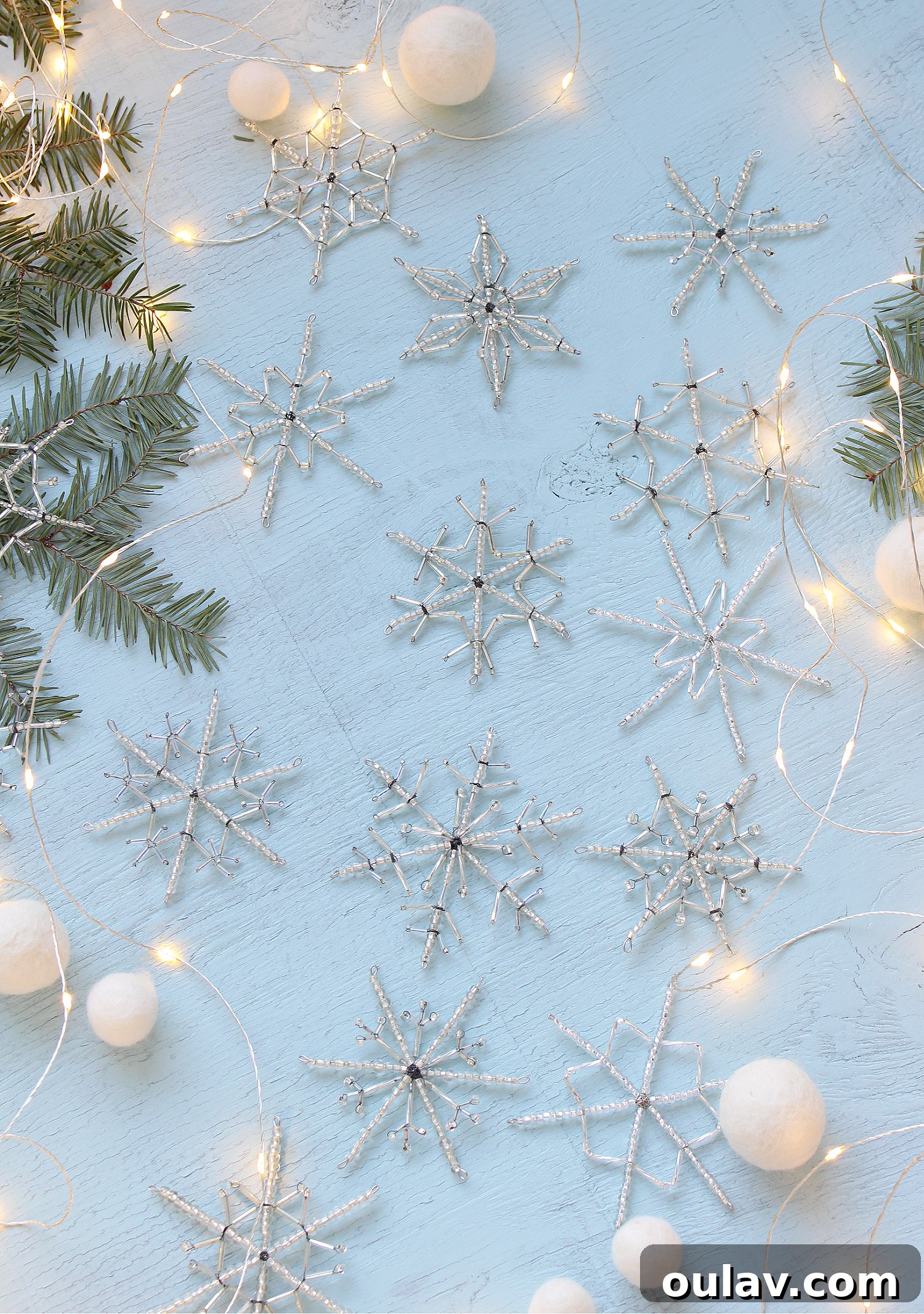 25 White Christmas Tree Decorations & Elegant Decor Finds 17 How to Make DIY Beaded Snowflake Ornaments