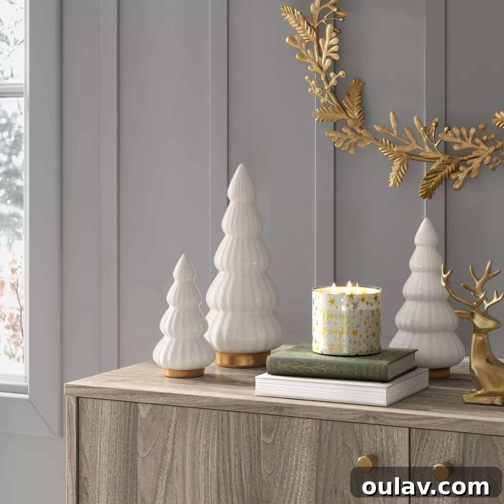 25 White Christmas Tree Decorations & Elegant Decor Finds 23 Modern White Sculptural Ceramic Tabletop Christmas Trees