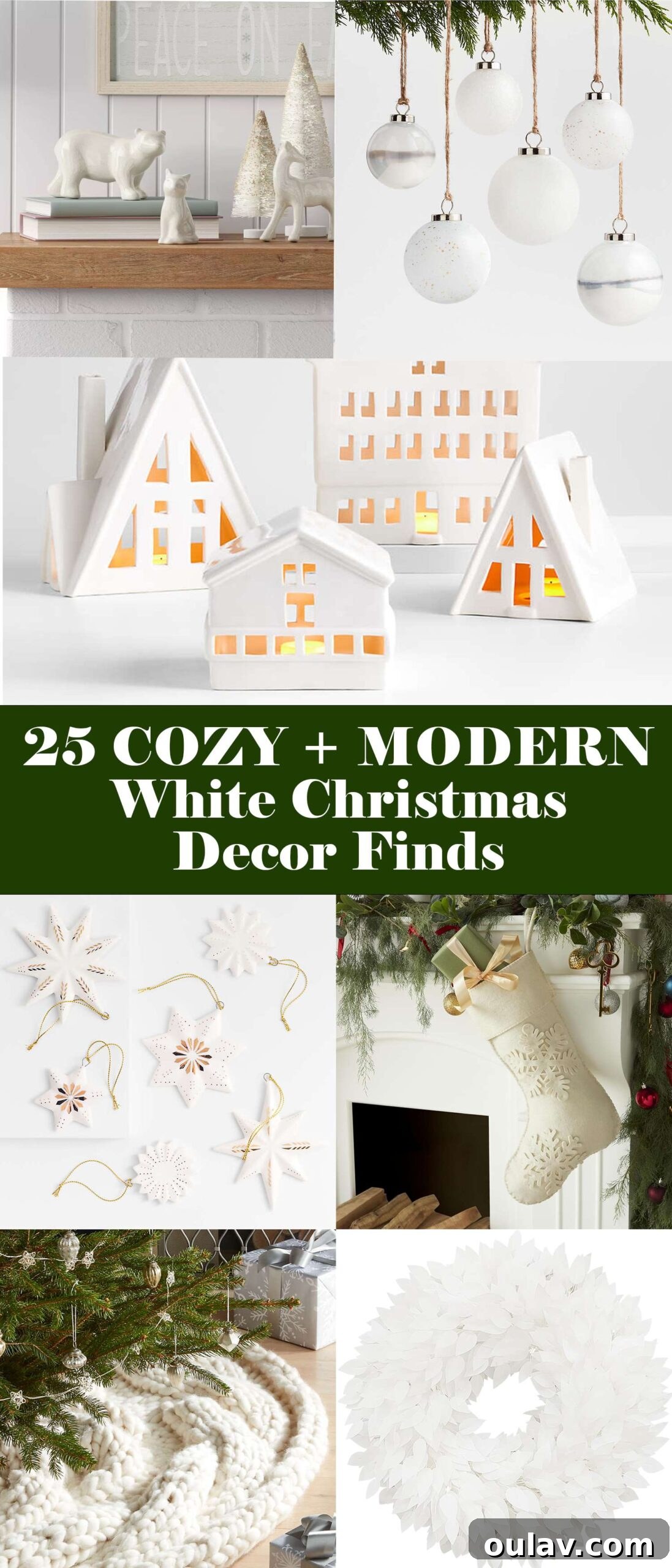 25 White Christmas Tree Decorations & Elegant Decor Finds 26 25 Cozy and Modern White Christmas Decor Finds & Ideas
