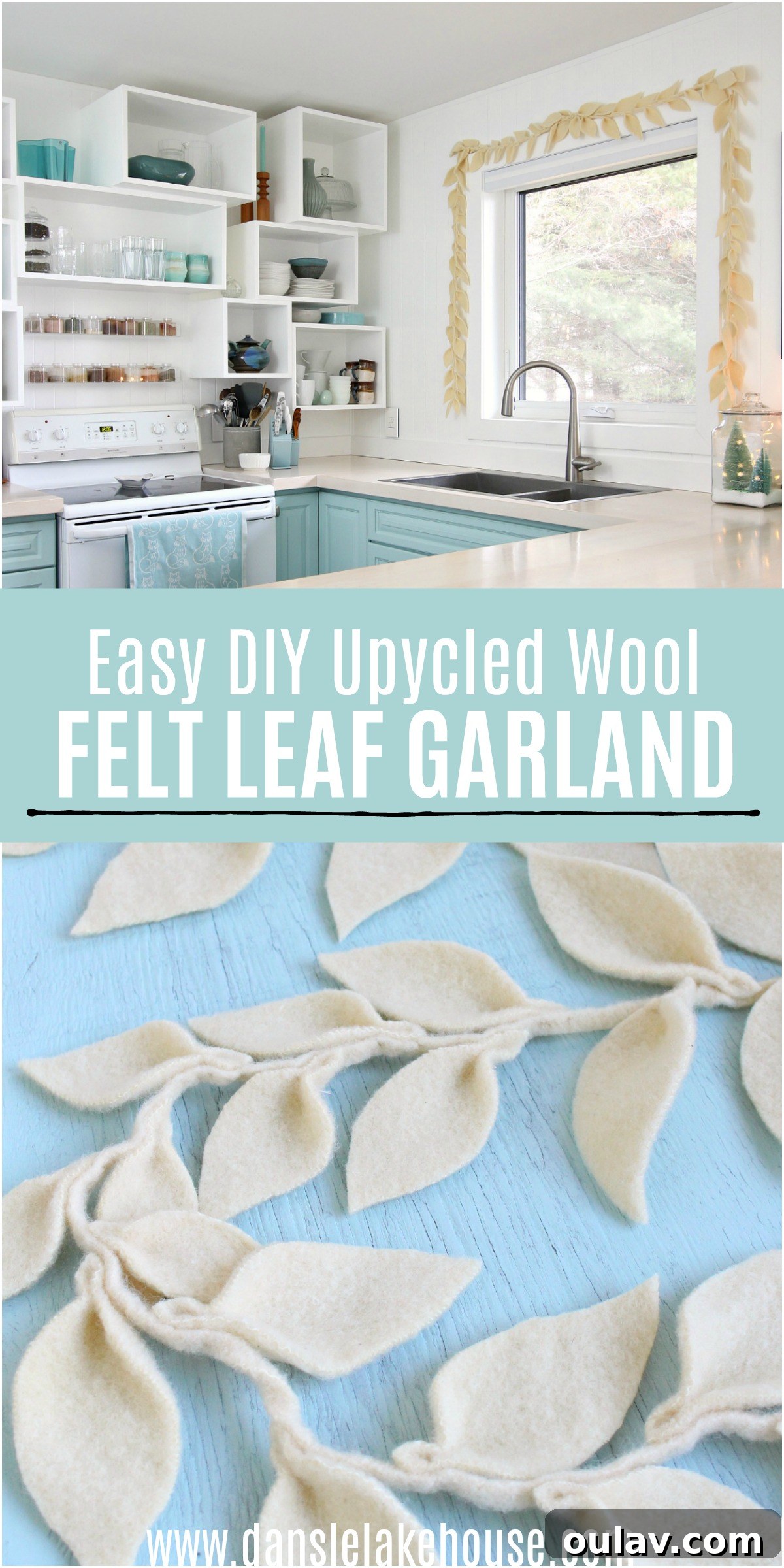 25 White Christmas Tree Decorations & Elegant Decor Finds 6 How to Make a DIY White Felt Leaf Garland