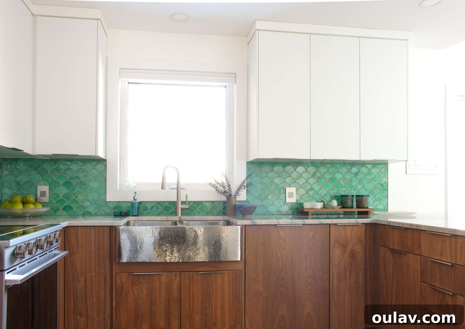 Mid-Century Modern Coastal Kitchen Reveal 22 Two Tone Kitchen Cabinets in an expanded kitchen layout