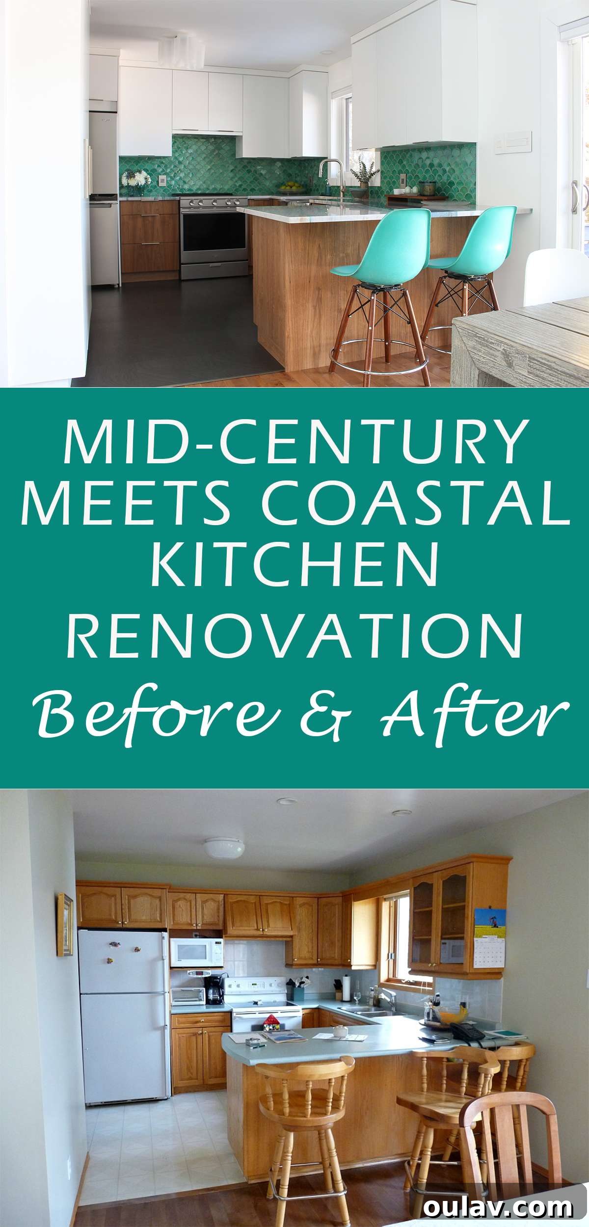 Mid-Century Modern Coastal Kitchen Reveal 38 Mid-Century Meets Coastal Kitchen Renovation Before + After for inspiration