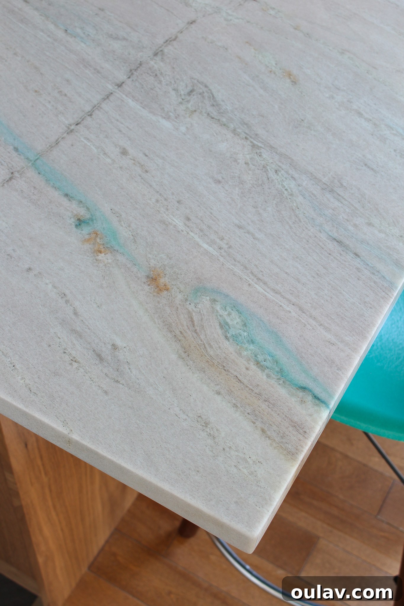 Mid-Century Modern Coastal Kitchen Reveal 9 Portomare Quartzite Stone Details, Reflecting Coastal Hues