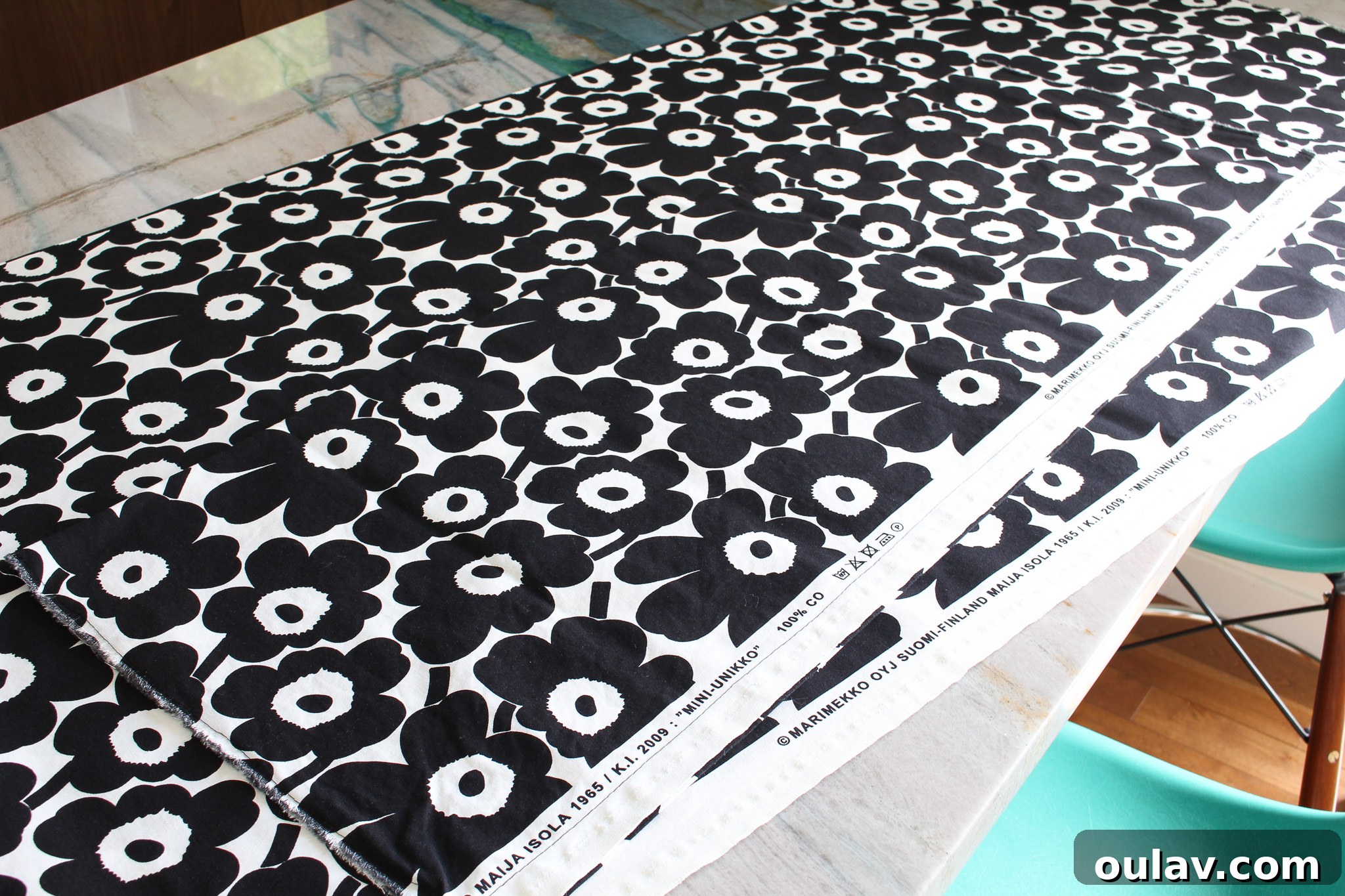 Sewing an Icon: Vintage Pattern Meets Marimekko Unikko Fabric 7 How to Prepare Cotton Fabric for Sewing - Pre-washing Guide