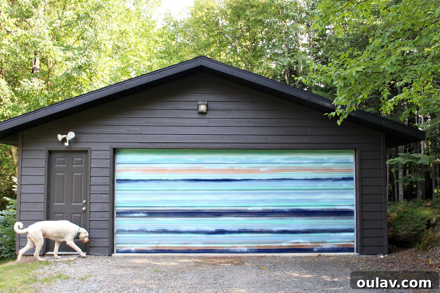 Coastal Canvas Garage Makeover 3 Coastal Inspired Garage Mural Featuring Blue and Metallic Tones