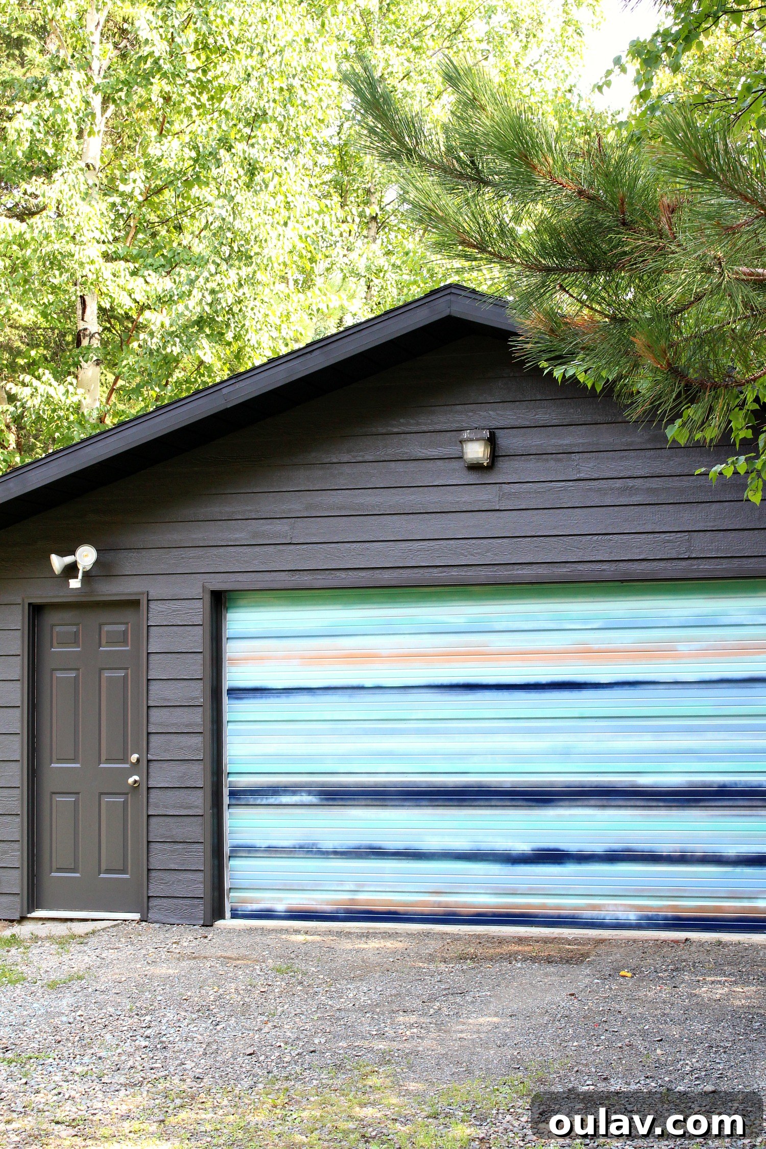 Coastal Canvas Garage Makeover 5 Detailed View of Coastal-Inspired Spray Paint Mural on Garage