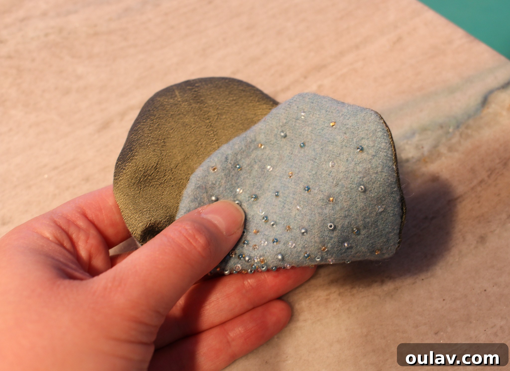 Handmade Beaded Felt Coin Purse with Vintage Clasp 12 Coin Purse Sewing Hack - Seamless Lining