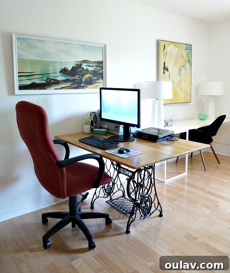 Build Your Perfect Workspace 10 Upcycled Treadle Sewing Machine Desk: A Charming Vintage Office Piece