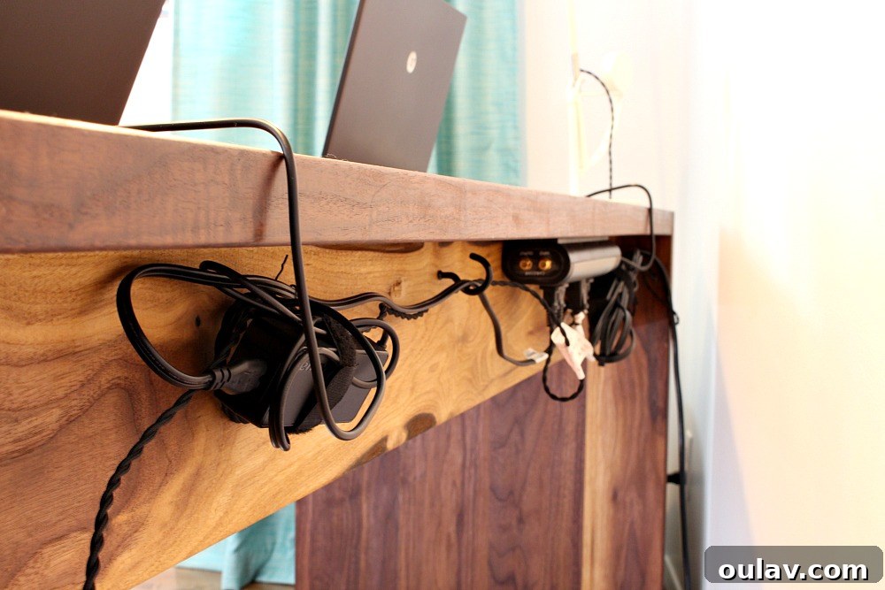 Build Your Perfect Workspace 23 How to Hide Cords in Desks: Back Channel Cable Management