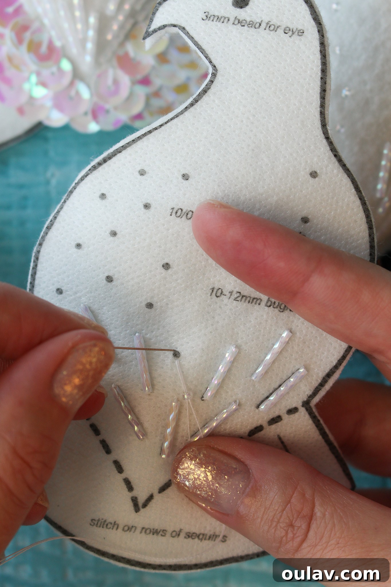 How to Make a Beaded Felt Ornament - Even more beads