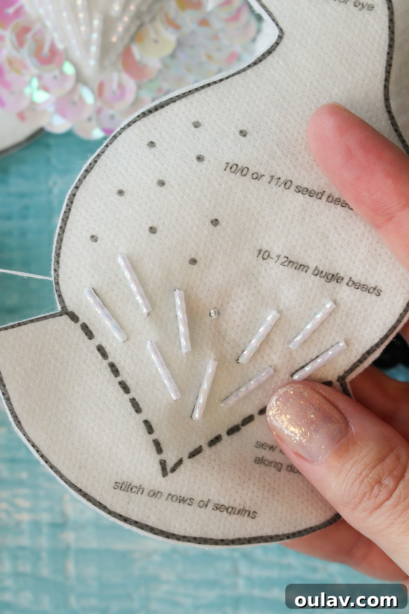 How to Make Beaded Felt Ornaments - Finished beadwork
