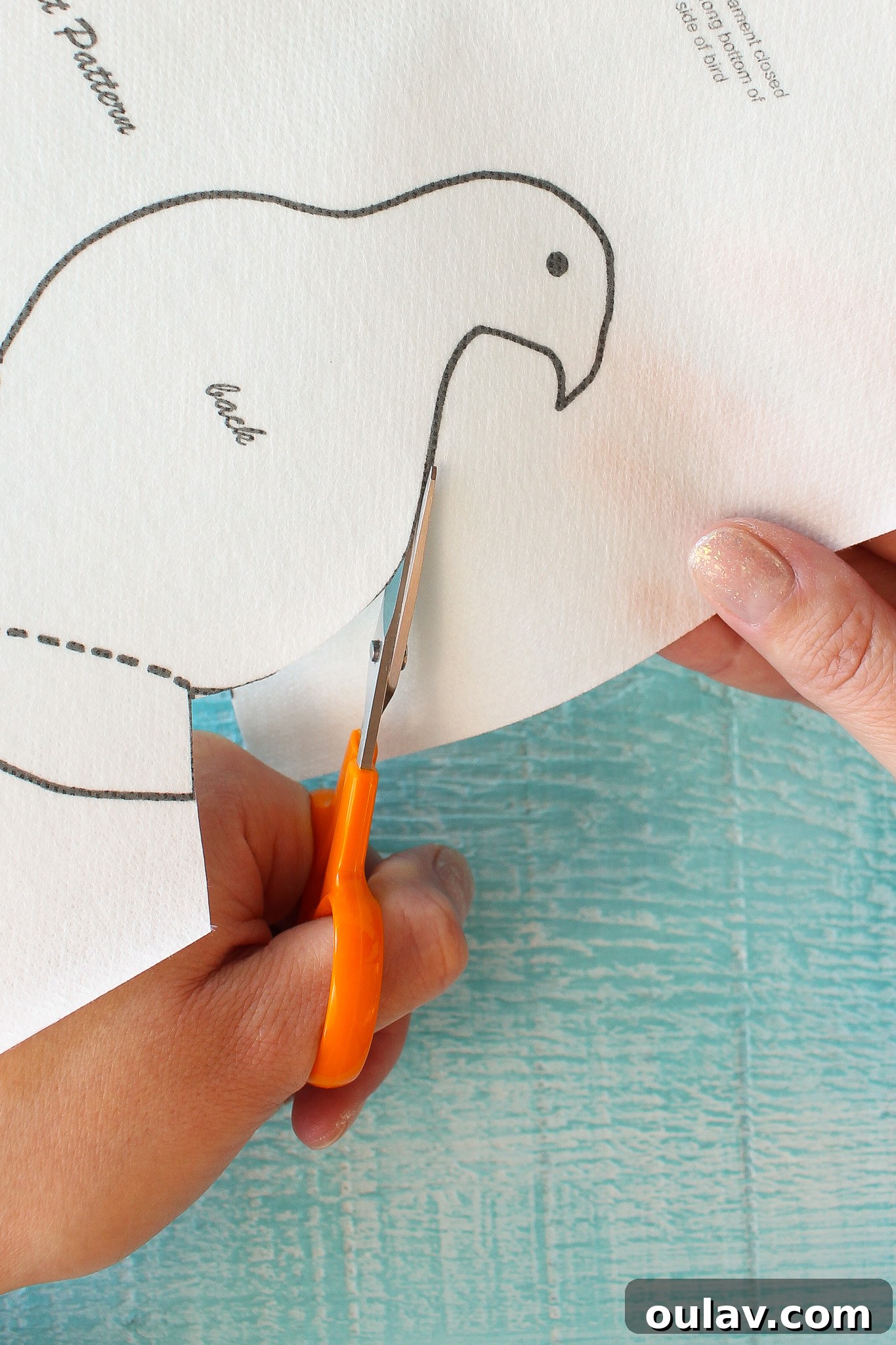 How to Transfer Patterns to Felt - Printed pattern ready for cutting