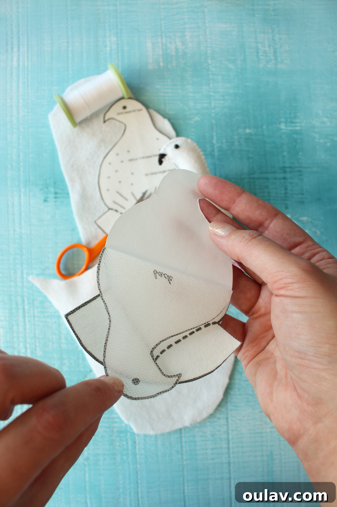 Easy Way to Transfer Patterns to Felt - Stabilizer on felt
