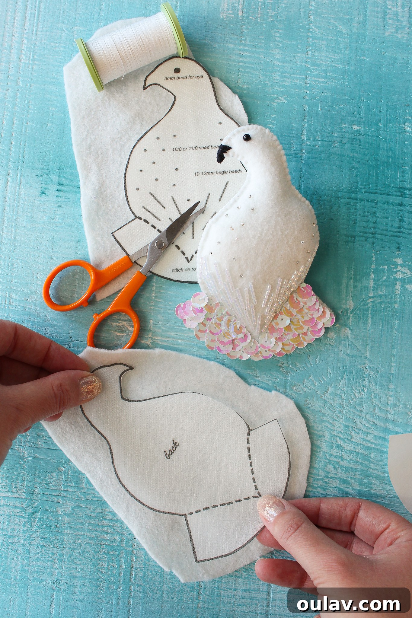How to Get Shapes onto Felt - Pattern stuck onto felt