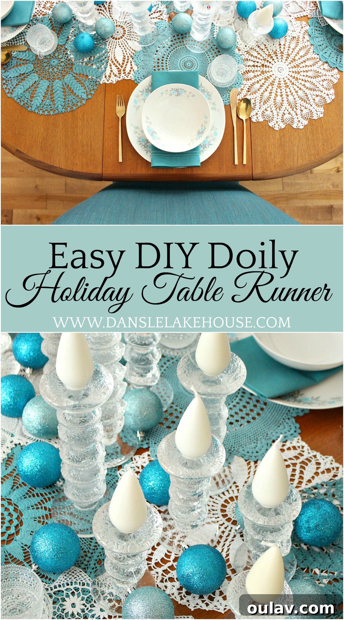 Wintry Tablescape with a DIY Doily Table Runner 17 Modern DIY Doily Table Runner and Tablescape