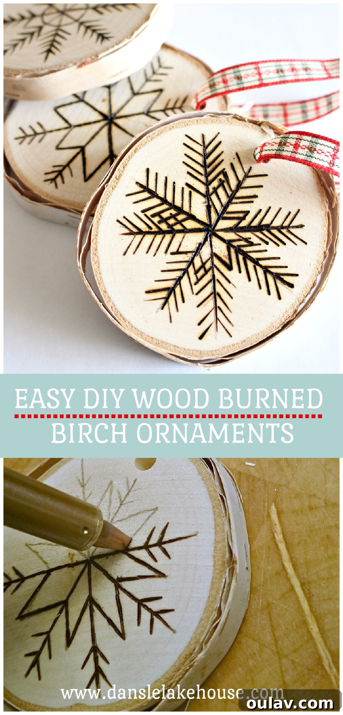 Easy DIY Wood Burned Ornaments