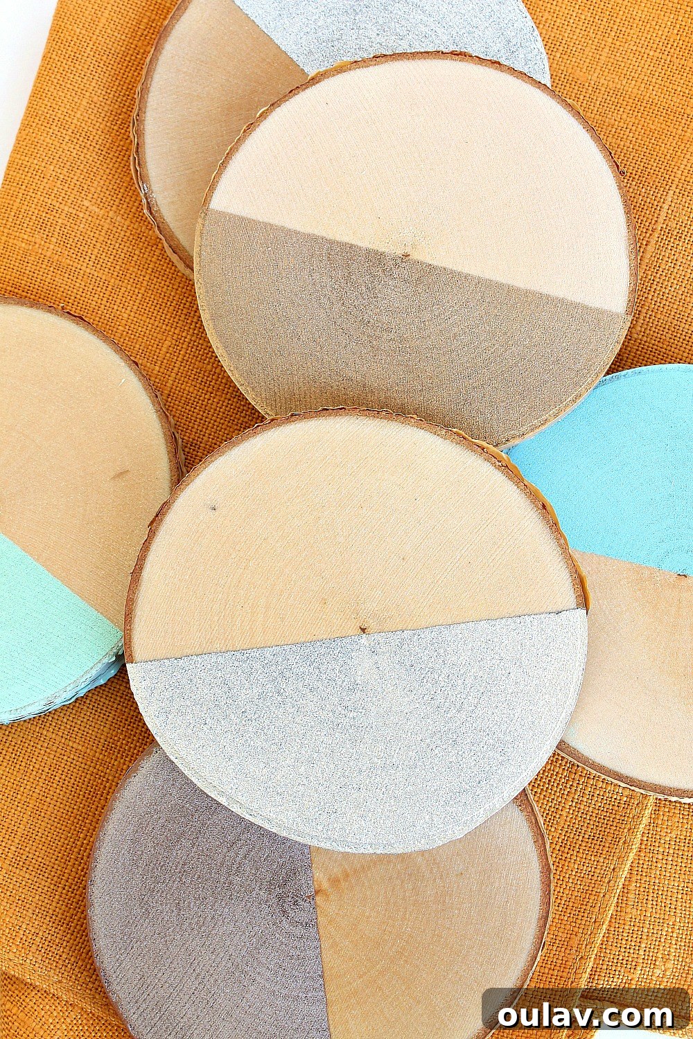 DIY DIPPED BIRCH SLICE COASTERS