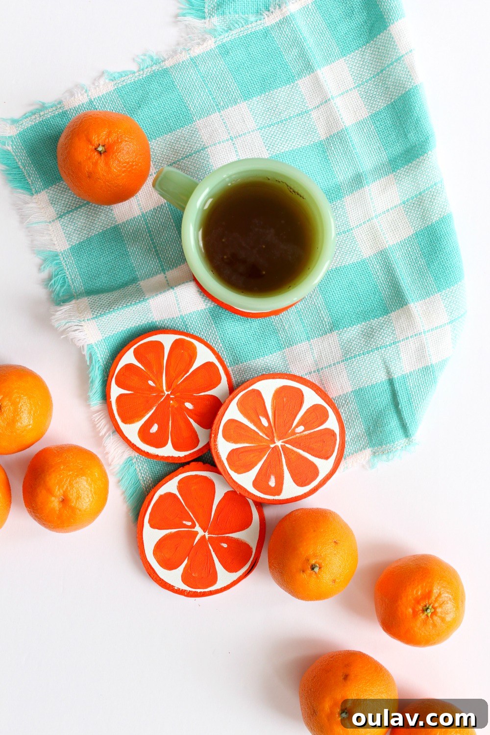 DIY Painted Orange Slice Coasters