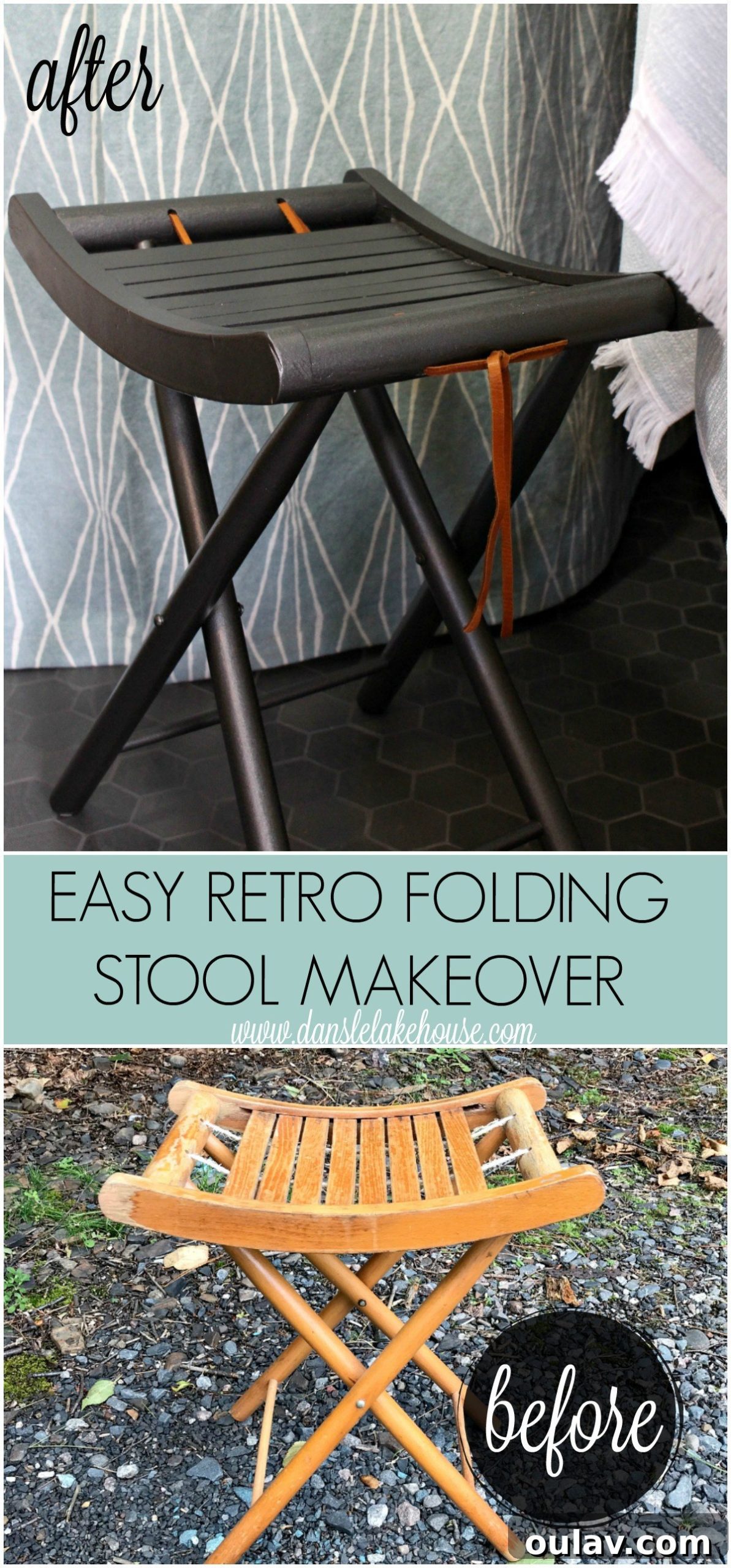 Retro Folding Stool: Reimagined 8 Retro Folding Stool Makeover | Before + After | Budget-friendly Furniture Makeover Vintage Upcycle Spray Paint Makeover #furnituremakeover #spraypaint #vintage