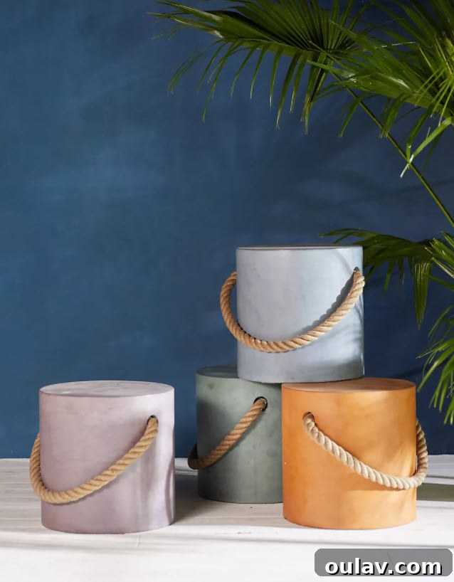 Anthropologie Concrete Table with Rope Handle