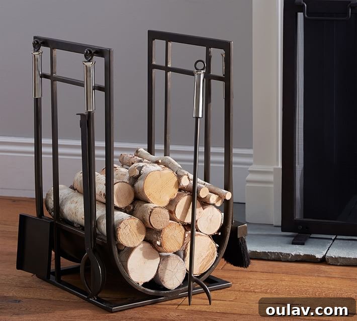Stylish Storage: 10 Modern Log Holders for Your Home 10 Modern Log Holder with Tools