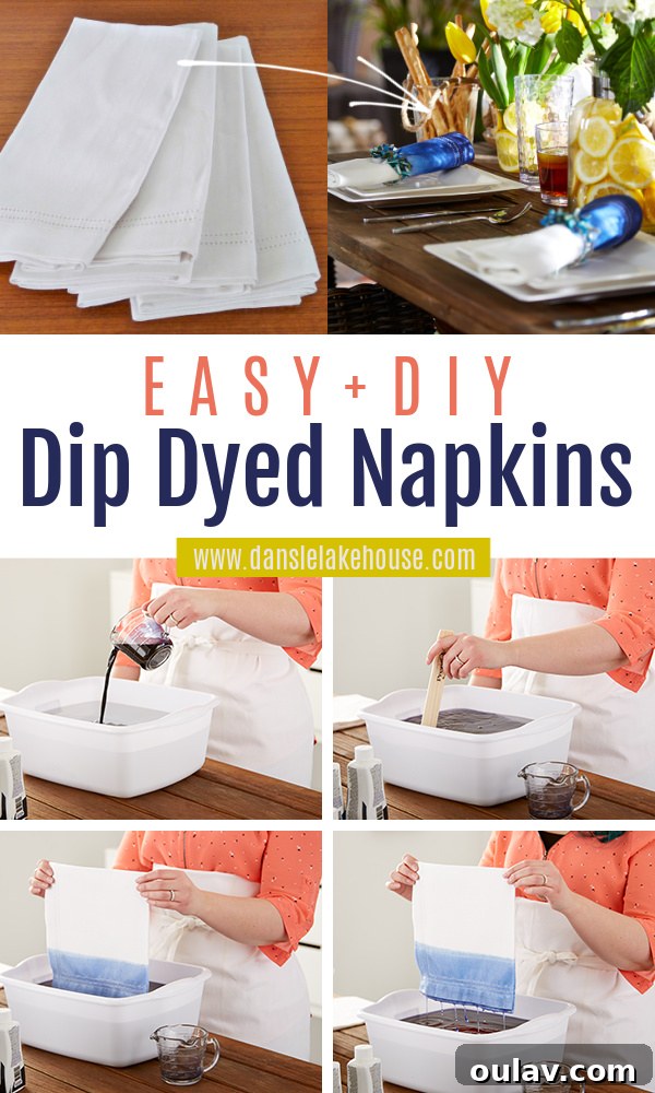Give Your Napkins a Dip Dye Makeover 2 DIY Dip Dyed Napkins