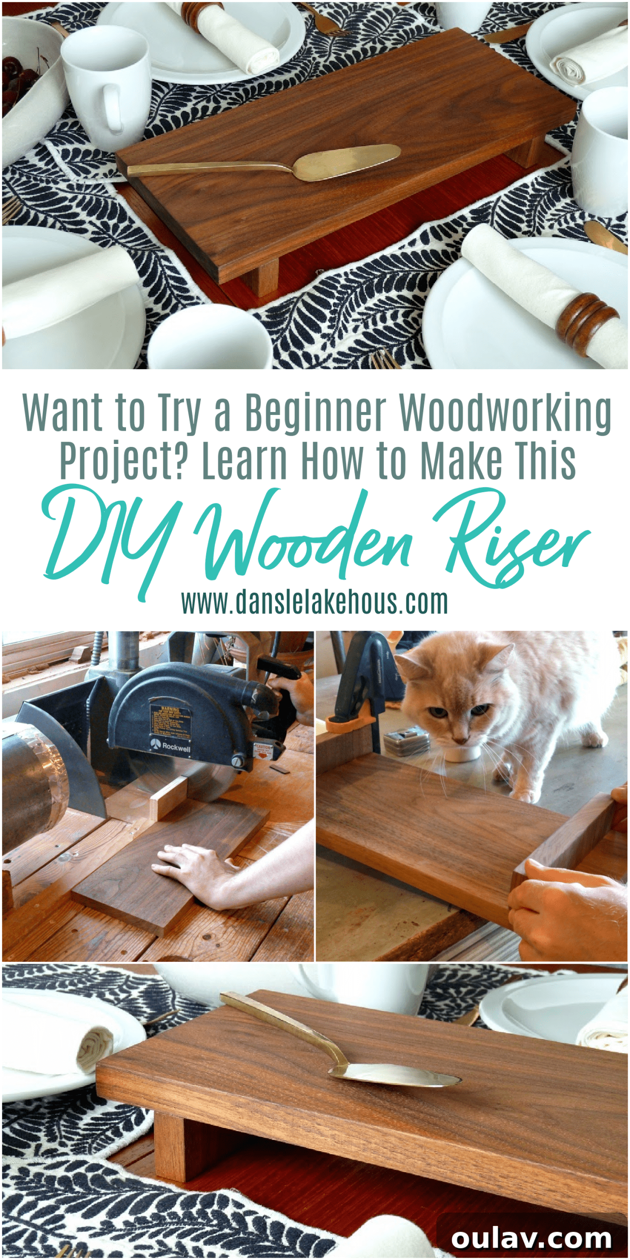 How to Make a DIY Wooden Riser - Pinterest Pin