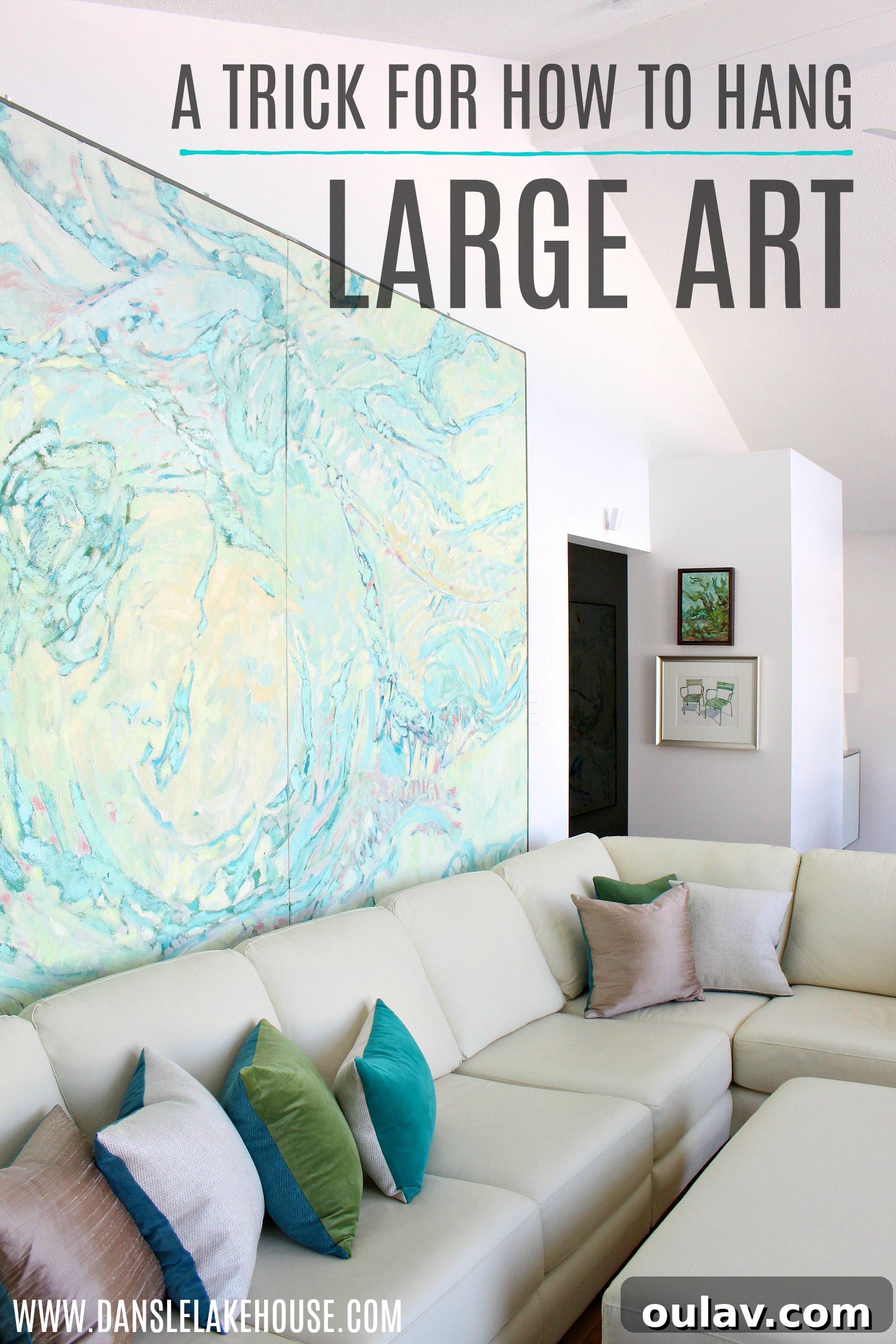 Further showcasing the impact of large, wave-themed decor, blending artistic expression with home interior design.
