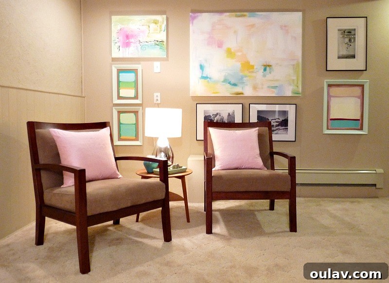 DIY Abstract Art Tutorial Featured in a Magazine Once More 5 DIY Abstract Art in a Home Setting - Sideways Orientation