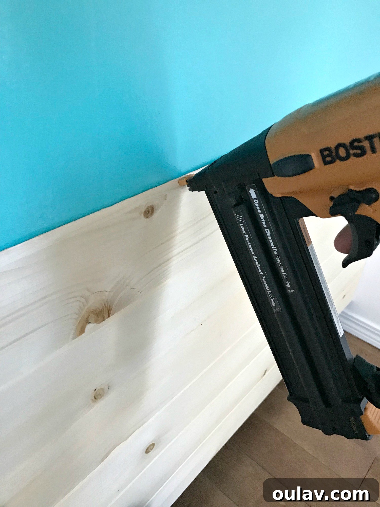 Transform Your Kitchen Cabinets Tongue and Groove Paneling and a Fresh Teal Hue 11 Progress of Tongue and Groove Paneling Installation