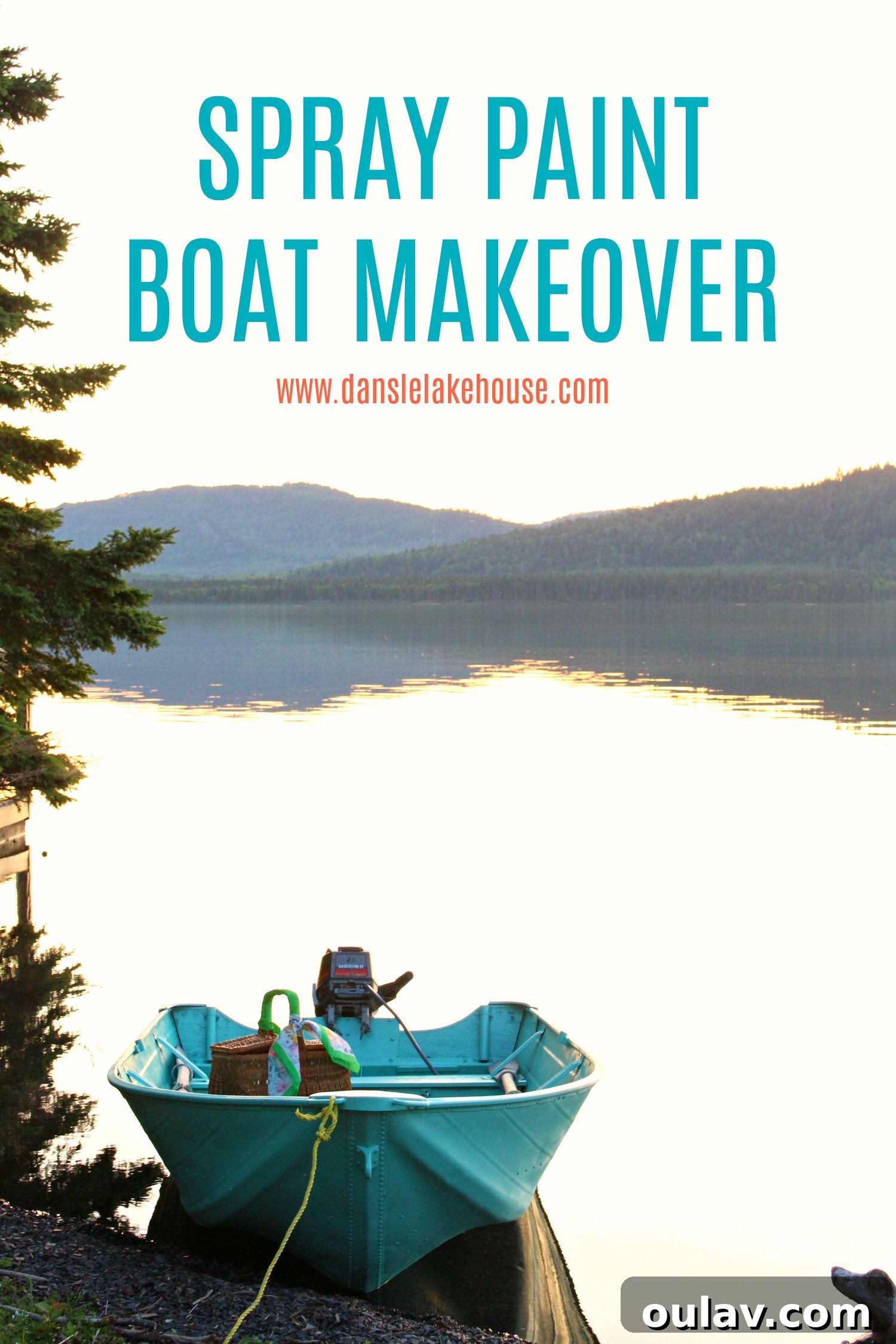 Another perspective of the bright turquoise aluminum boat, ready for its next adventure.